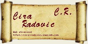 Ćira Radović vizit kartica